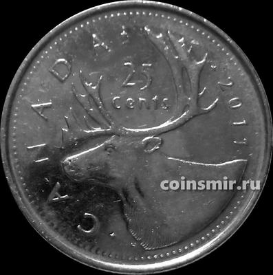 25 центов 2011 Канада. Северный олень.