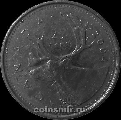 25 центов 2004 Р Канада. Северный олень.