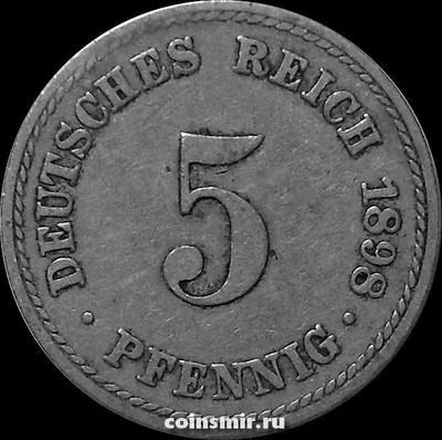 5 пфеннигов 1898 А Германия.