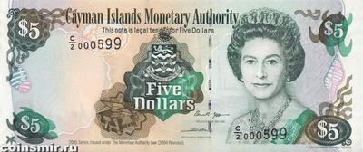 5 долларов 2005 Каймановы острова.