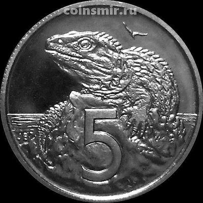5 центов 1990 Новая Зеландия. Туатара (Новозеландская ящерица).
