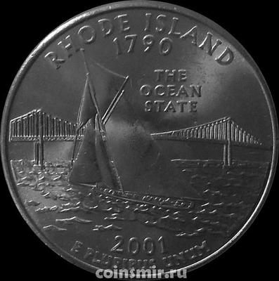 25 центов 2001 D США. Род-Айленд.