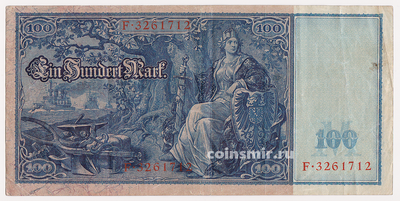 100 марок 1910 Германия. Красная печать. Состояние на фото.