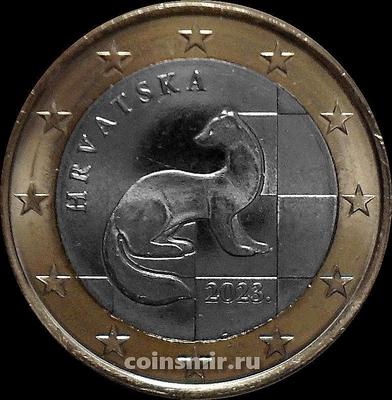 1 евро 2023 Хорватия. Куница.