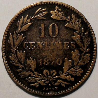 10 сантимов 1870 Люксембург.
