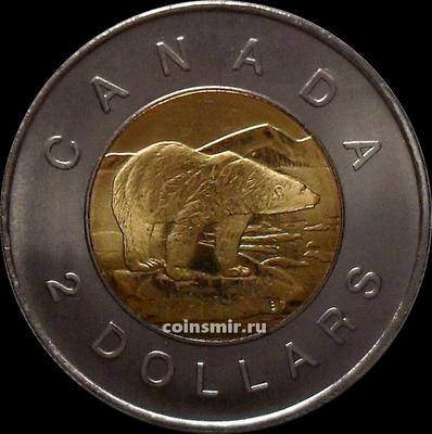 2 доллара 2005 Канада. Белый медведь.