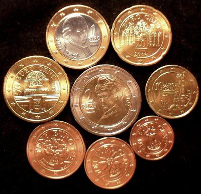 Набор из 8 евро монет 2011-2014 Австрия.