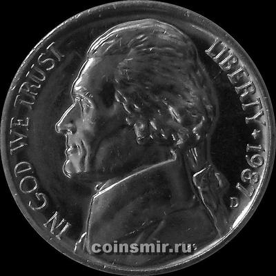 5 центов 1987 D США. Томас Джефферсон.