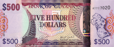 500 долларов 2019 Гайана.