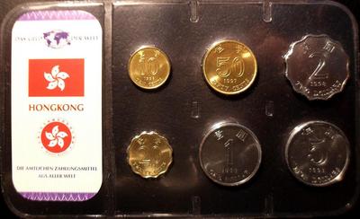 Набор из 6 монет 1993-1998 Гонконг. Запайка.
