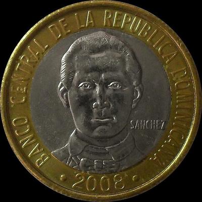 5 песо 2008 Доминиканская республика. UNC