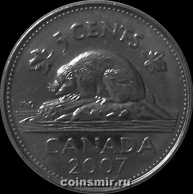 5 центов 2007 Канада. Бобр.