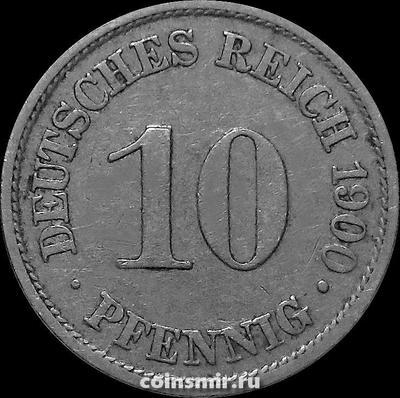 10 пфеннигов 1900 А Германия.