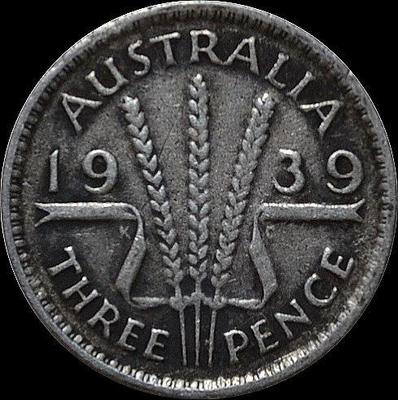 3 пенса 1939 Австралия. Георг VI (1937-1952).