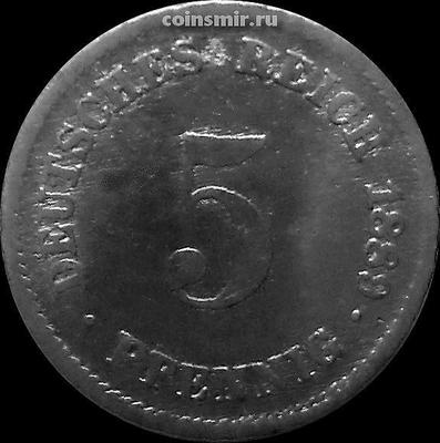 5 пфеннигов 1889 D Германия.