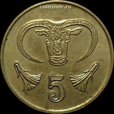 5 центов 1992 Кипр. Бык.