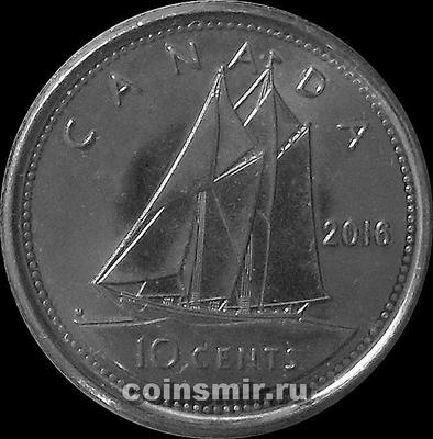 10 центов 2016 Канада. Парусник.