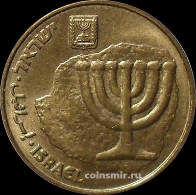 10 агор 1994 Израиль. Менора-золотой семирожковый светильник.