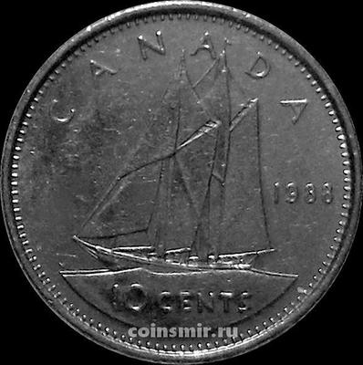10 центов 1988 Канада. Парусник.