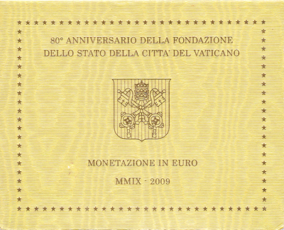 Буклет под годовой набор евро монет 2009 Ватикан.