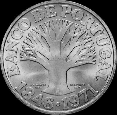 50 эскудо 1971 Португалия.  125 лет банку Португалии.
