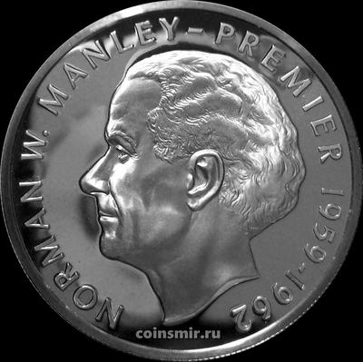 5 долларов 1976 FM Ямайка. Норман Вашингтон Мэнли – Премьер-министр Ямайки 1959–1962.
