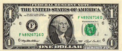 1 доллар 1993 F США.