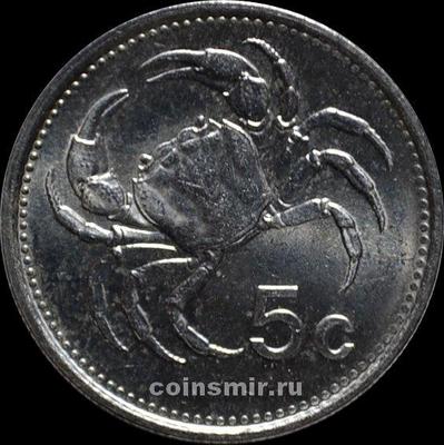 5 центов 1986 Мальта. Краб.