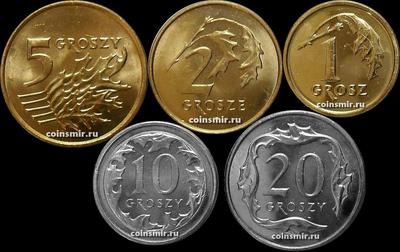 Набор из 5 монет 2010-2014  Польша.