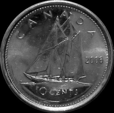 10 центов 2006 Канада. Парусник.