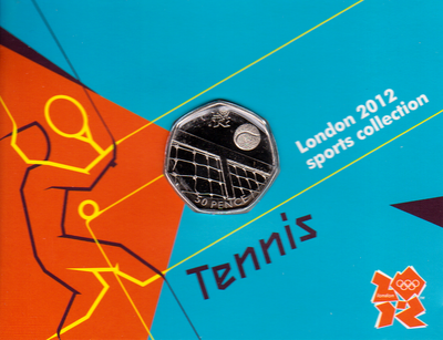 50 пенсов 2011 Великобритания. Теннис. Олимпиада в  Лондоне 2012.