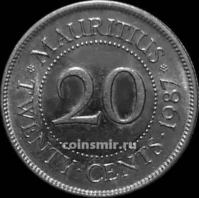 20 центов 1987 Маврикий.