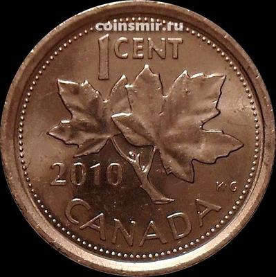 1 цент 2010 Канада. Кленовые листья.