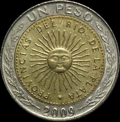 1 песо 2009 D Аргентина.