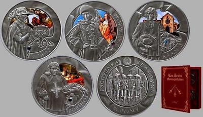 Набор из 4 монет 2009 Беларусь. Три мушкетера.