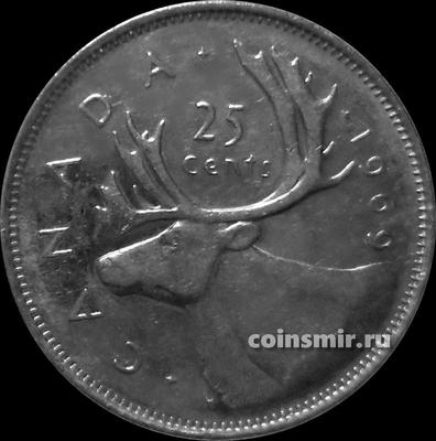 25 центов 1969 Канада. Северный олень.
