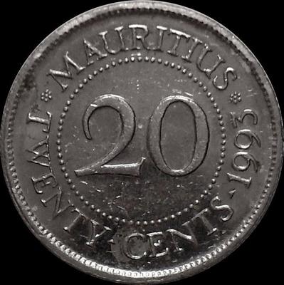 20 центов 1993 Маврикий.