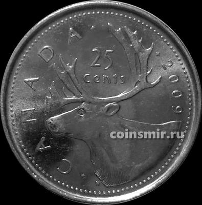 25 центов 2009 Канада. Северный олень.