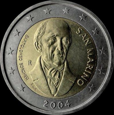 2 евро 2004 Сан-Марино. Бартоломео Боргези.