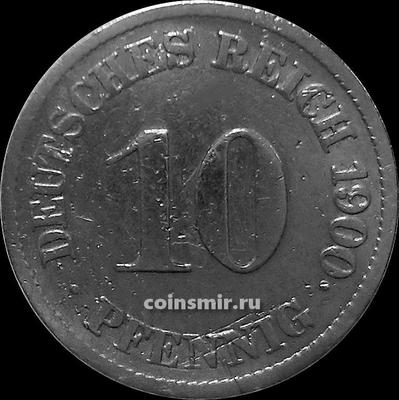 10 пфеннигов 1900 J Германия. Состояние на фото.