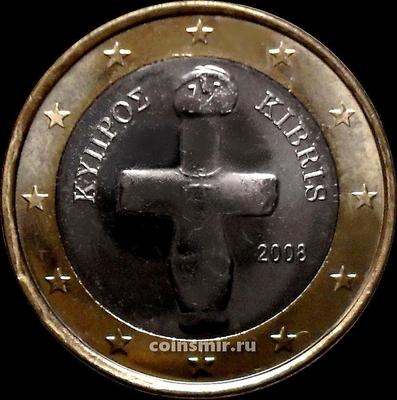 1 евро 2008 Кипр. Помосский идол. UNC