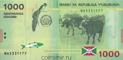 1000 франков 2015 Бурунди.