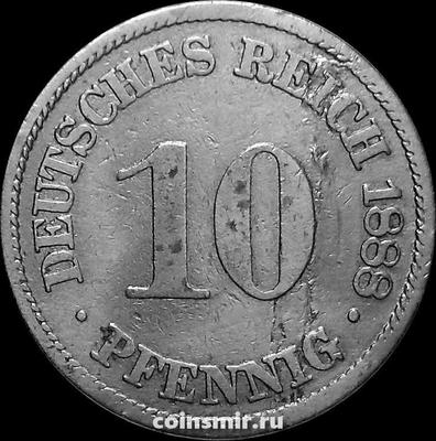 10 пфеннигов 1888 А Германия.
