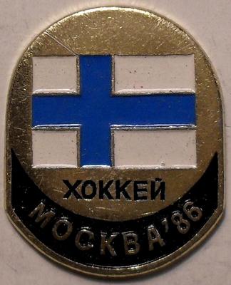 Значок Хоккей. Москва-86. Финляндия.