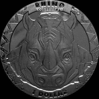 1 доллар 2019 Сьерра Леоне. Носорог.
