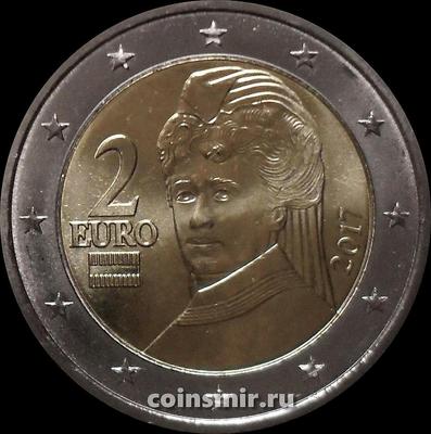 2 евро 2017 Австрия. Берта фон Зуттнер.