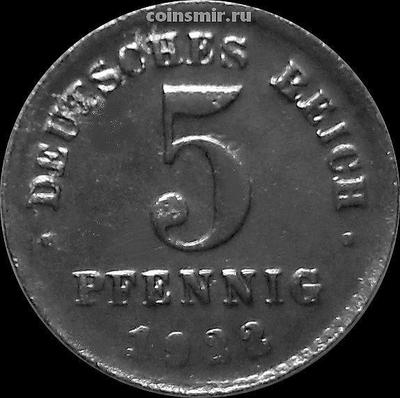 5 пфеннигов 1922 D Германия.