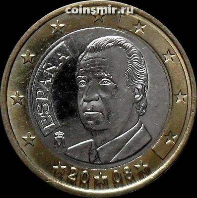 1 евро 2008 Испания. Хуан Карлос I.