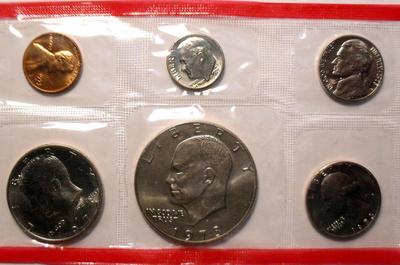 Набор из 6 монет 1973 D США.