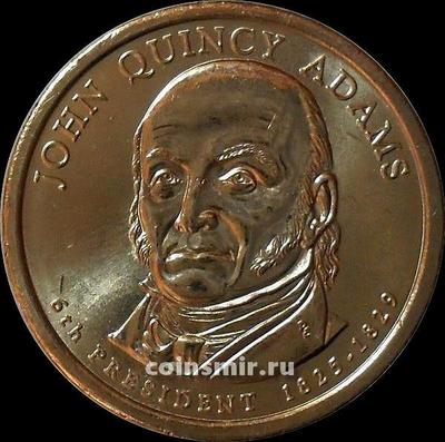 1 доллар 2008 P США. 6-й президент США Джон Квинси Адамс.